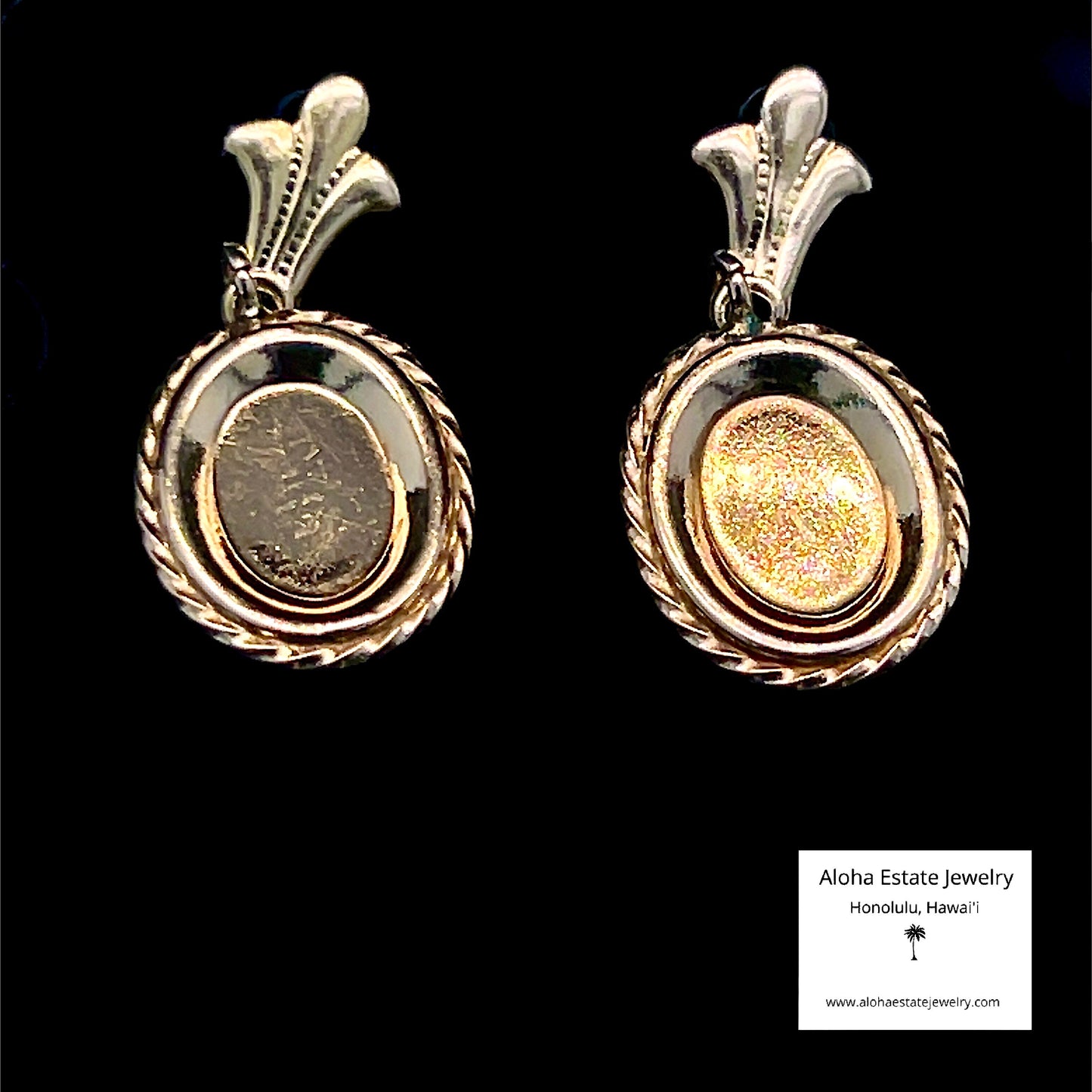 Vintage 14k Hand Carved Cameo Dangle Earrings