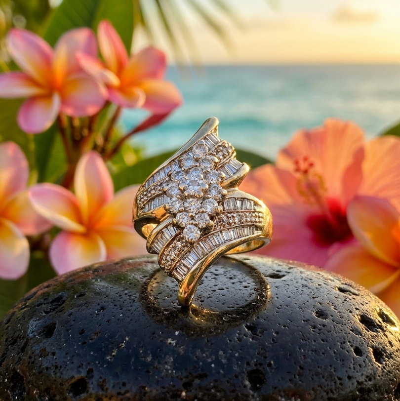 Vintage 1-Carat Diamonds & 10K Bypass Form Fashion Ring