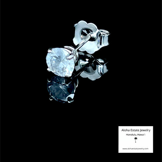 Single .40 Carat Natural Diamond Solitaire Earring