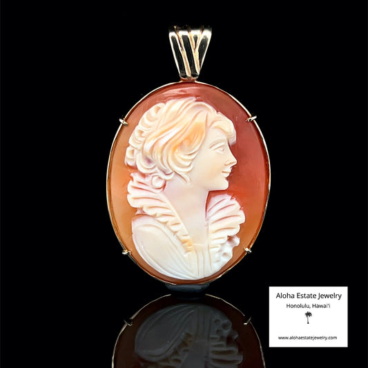 Vintage 1960s Italian Hand Carved Shell Cameo