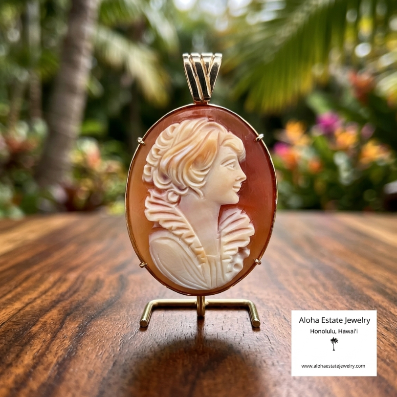 Vintage 1960s Italian Hand Carved Shell Cameo