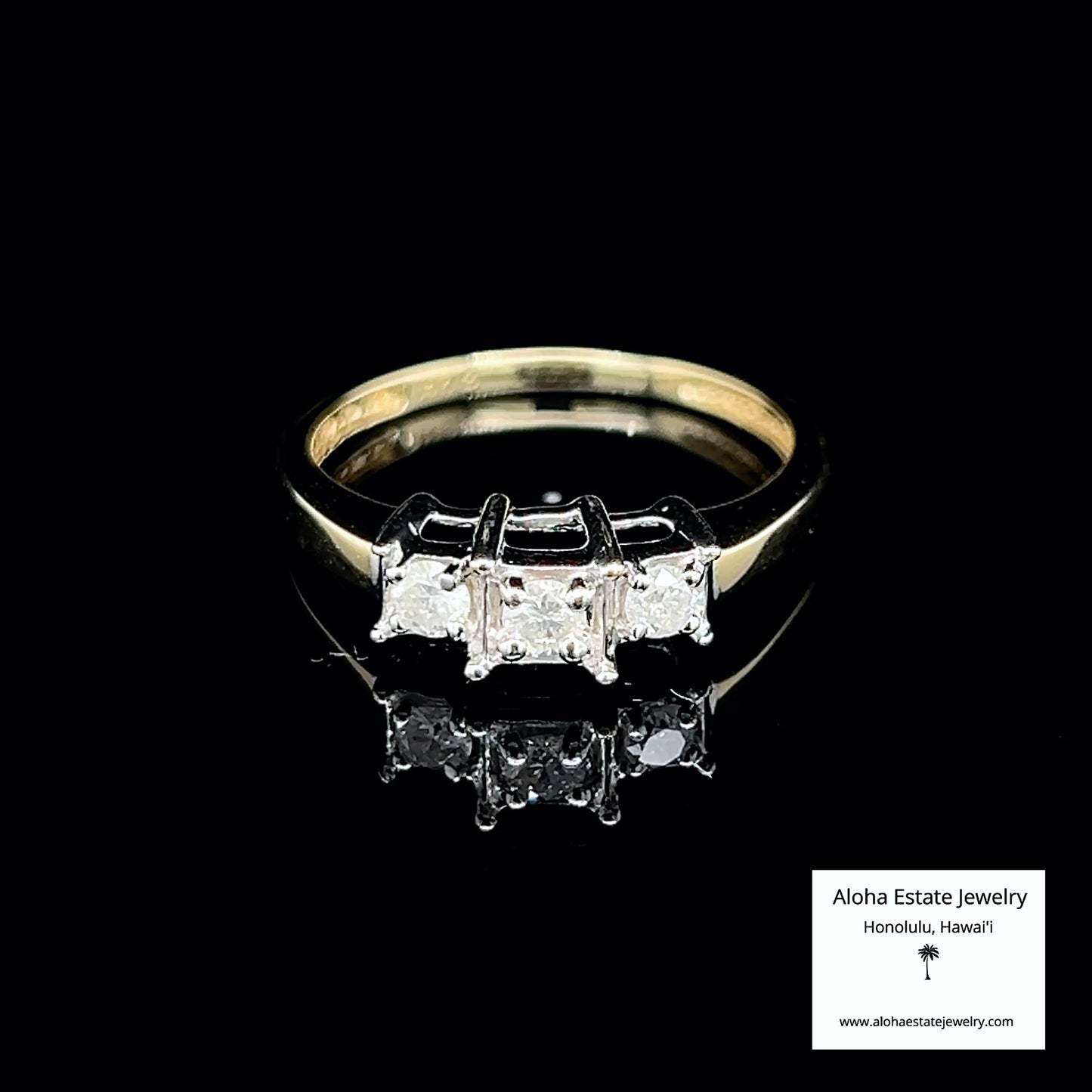 1/4-Carat 14k 3-Diamond Engagement Ring