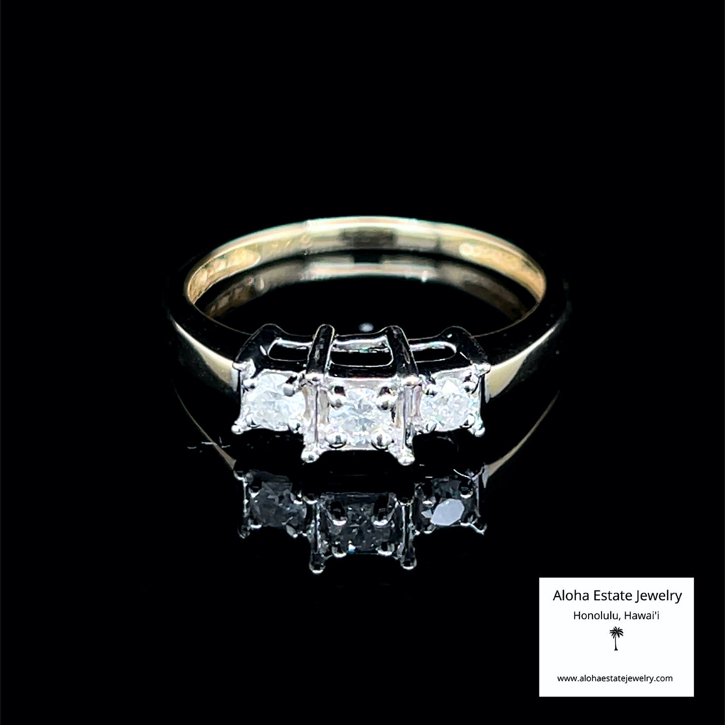 1/4-Carat 14k 3-Diamond Engagement Ring