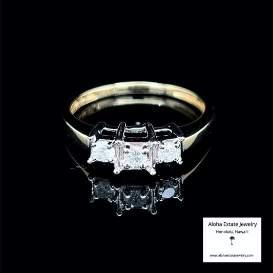 1/4-Carat 14k 3-Diamond Engagement Ring