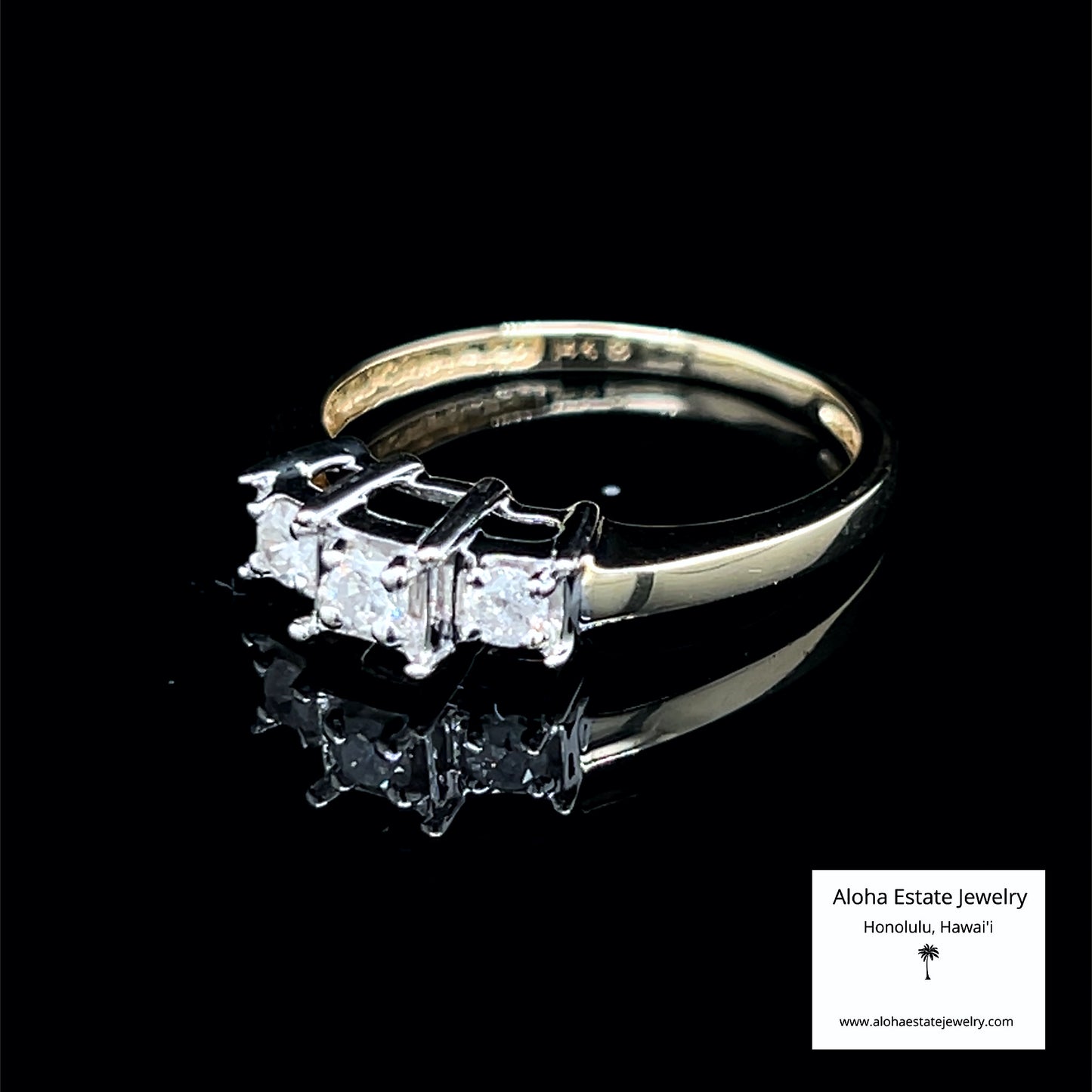 1/4-Carat 14k 3-Diamond Engagement Ring