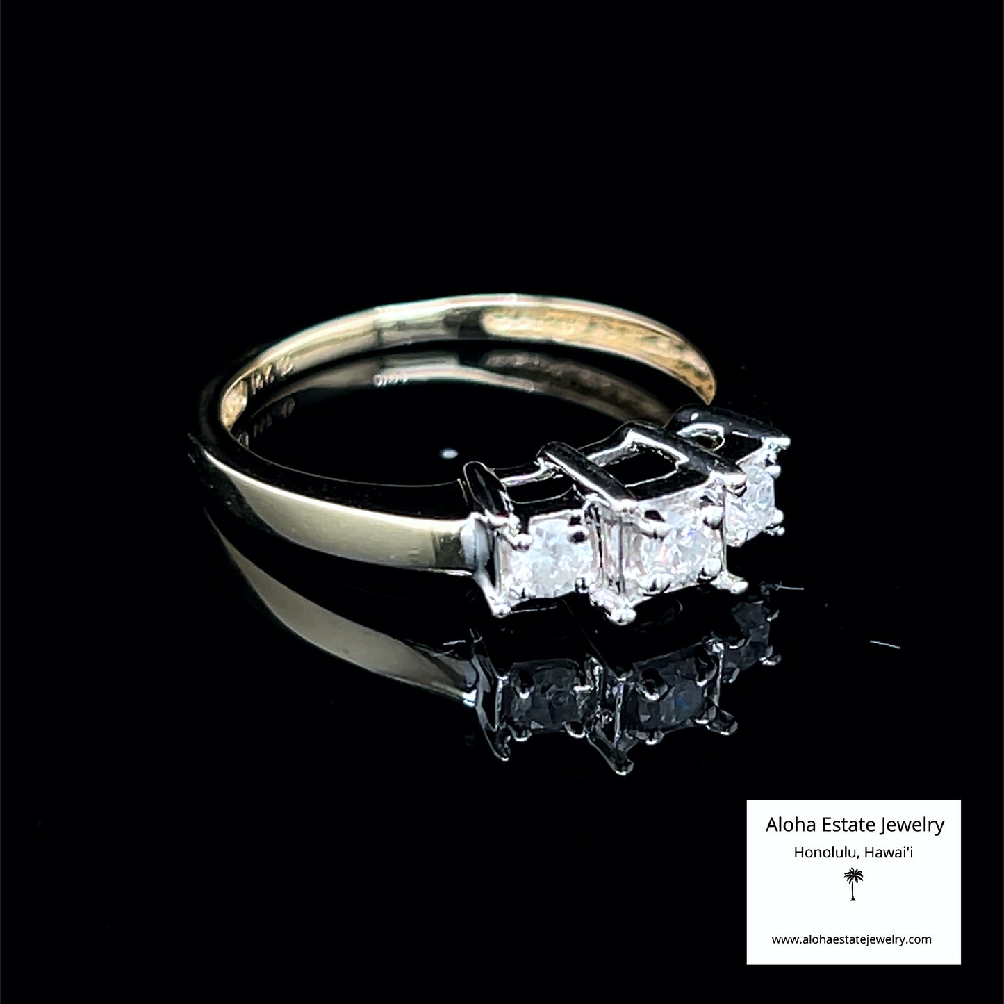 1/4-Carat 14k 3-Diamond Engagement Ring