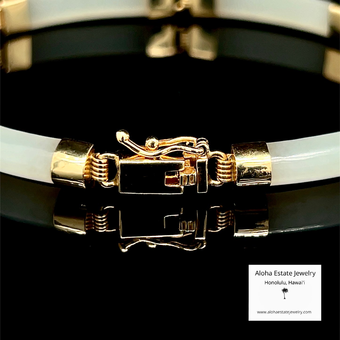 Vintage White Nephrite "Mutton Fat" Jade Link Bracelet