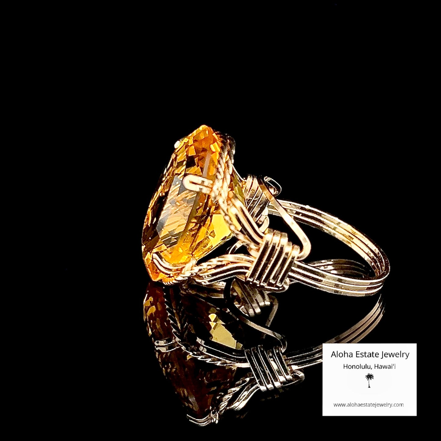 Large Oval Cut Brazilian Citrine in 14K Setting