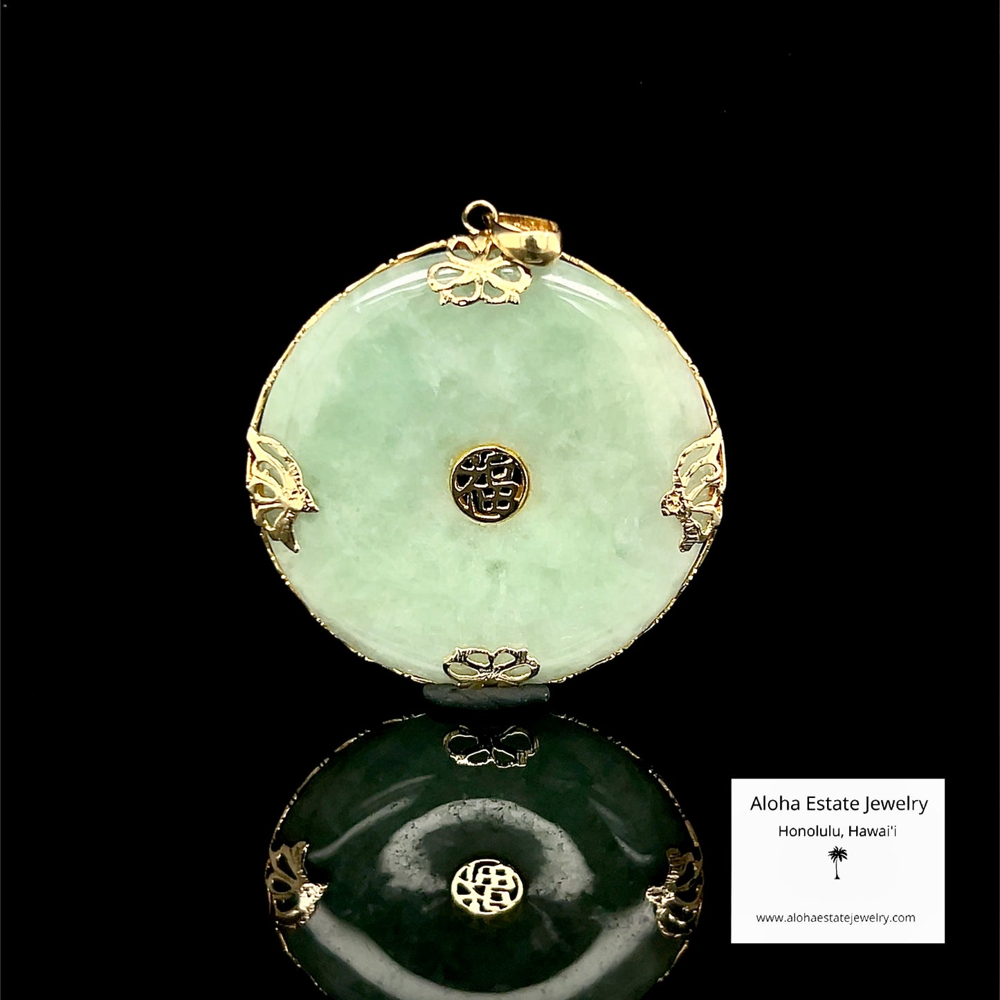 Jadeite "Fu" Good Fortune Pendant