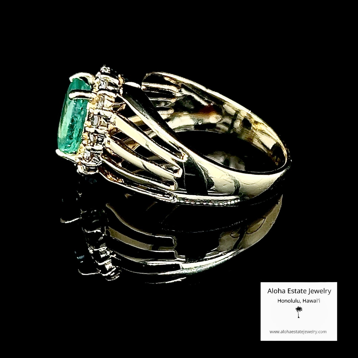 1.3-Carats Columbian Emerald & Diamonds Ring