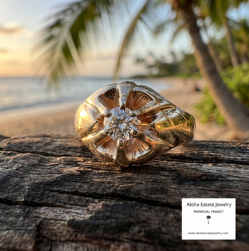 Vintage 1/2-Carat Man's Diamond Solitaire Ring