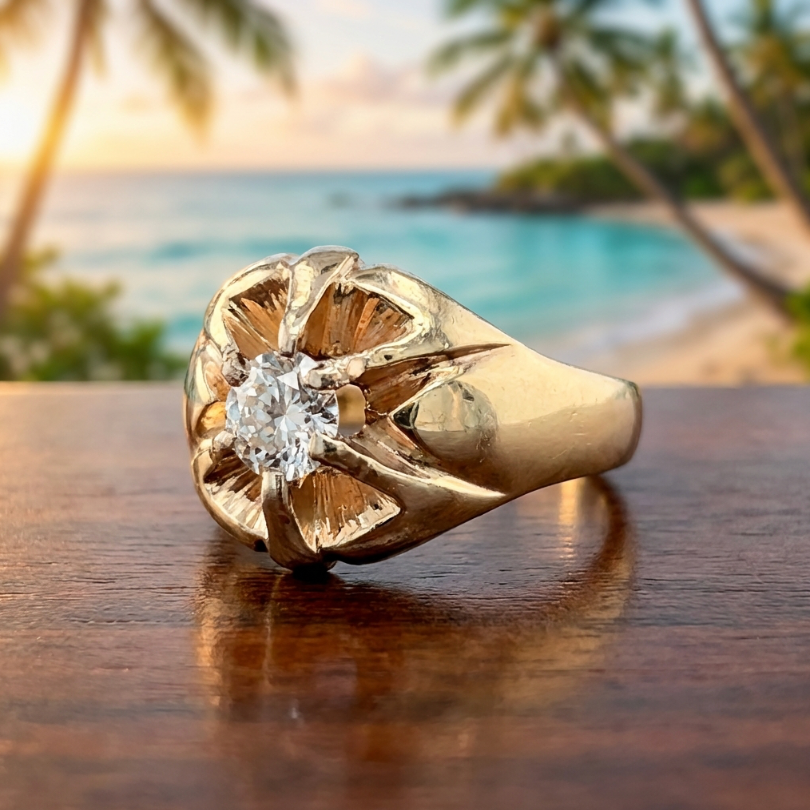 Vintage 1/2-Carat Man's Diamond Solitaire Ring