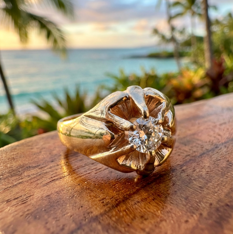 Vintage 1/2-Carat Man's Diamond Solitaire Ring