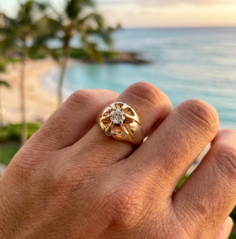 Vintage 1/2-Carat Man's Diamond Solitaire Ring