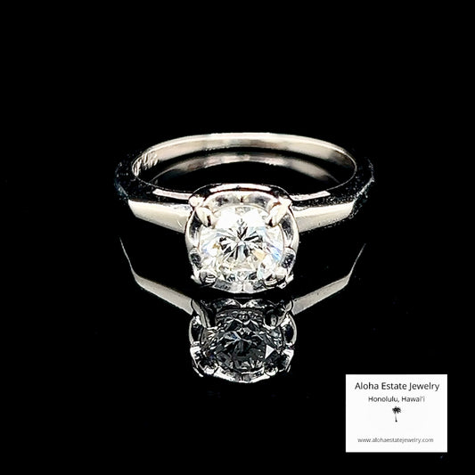 1/2-Carat Mid-Century Diamond Solitaire Engagement Ring