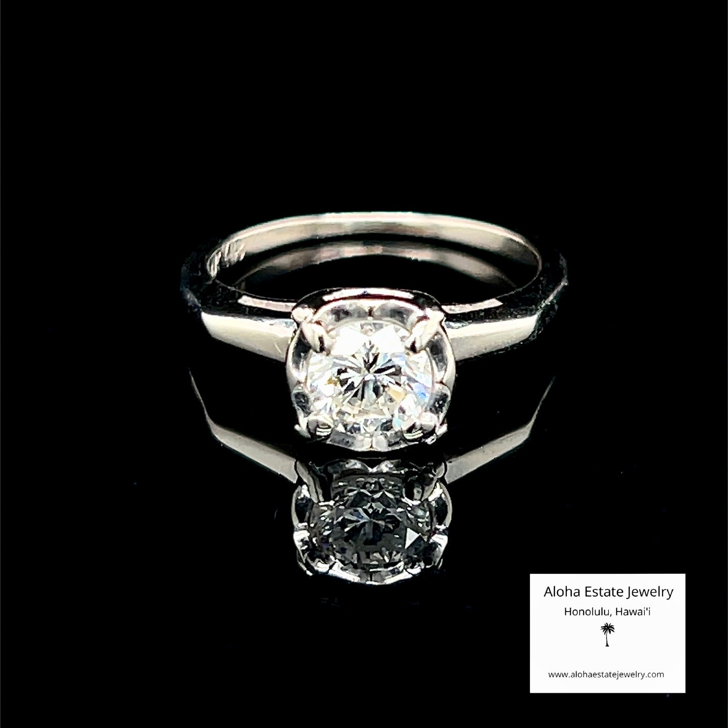 1/2-Carat Mid-Century Diamond Solitaire Engagement Ring