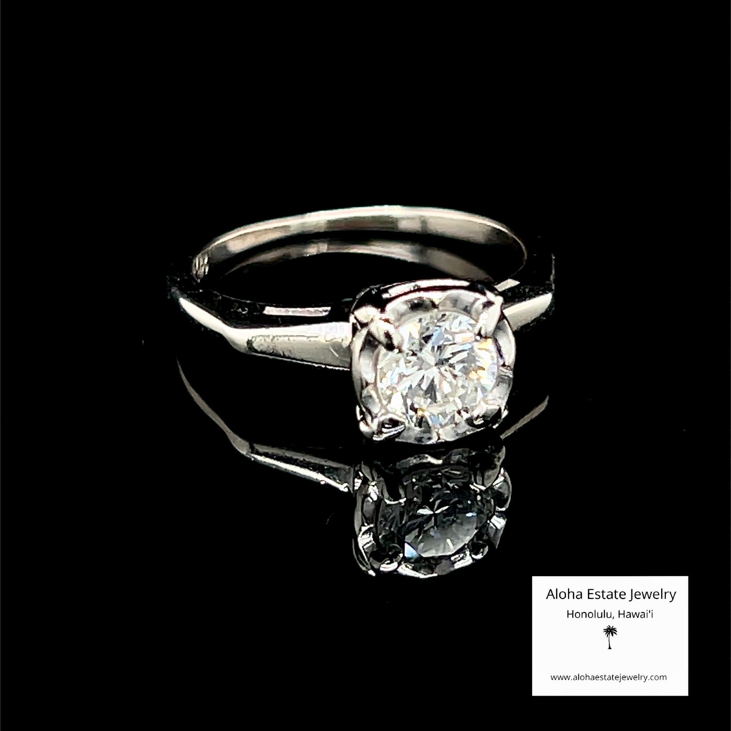 1/2-Carat Mid-Century Diamond Solitaire Engagement Ring