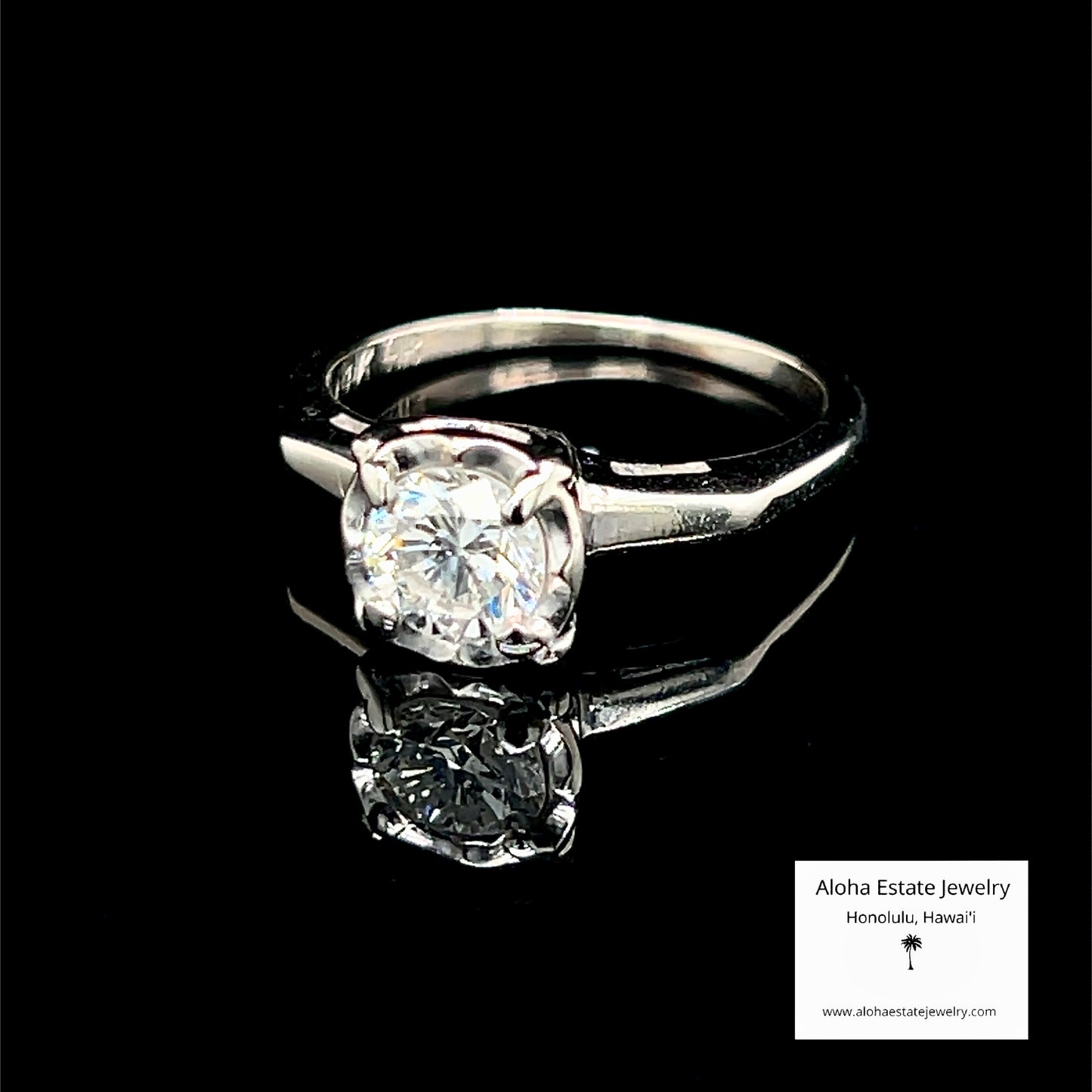 1/2-Carat Mid-Century Diamond Solitaire Engagement Ring