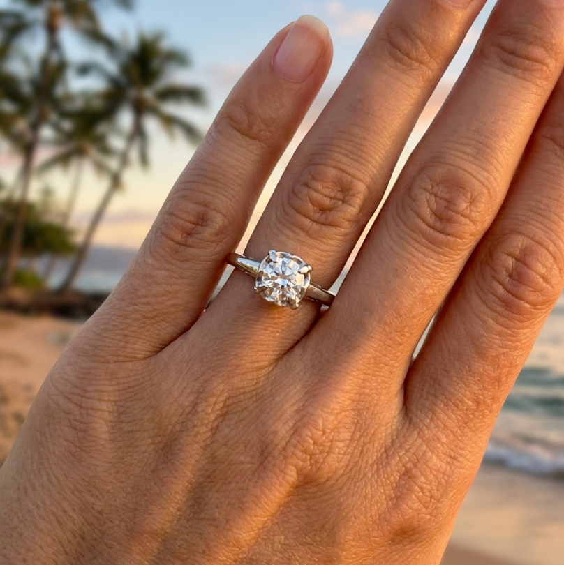 1/2-Carat Mid-Century Diamond Solitaire Engagement Ring