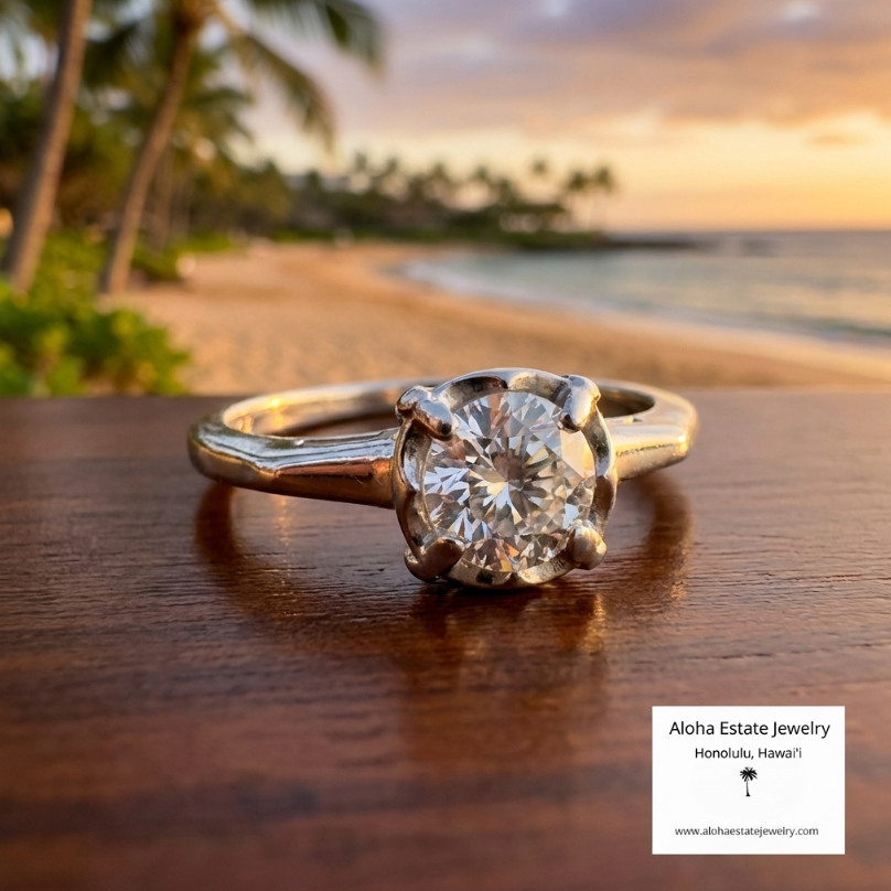 1/2-Carat Mid-Century Diamond Solitaire Engagement Ring