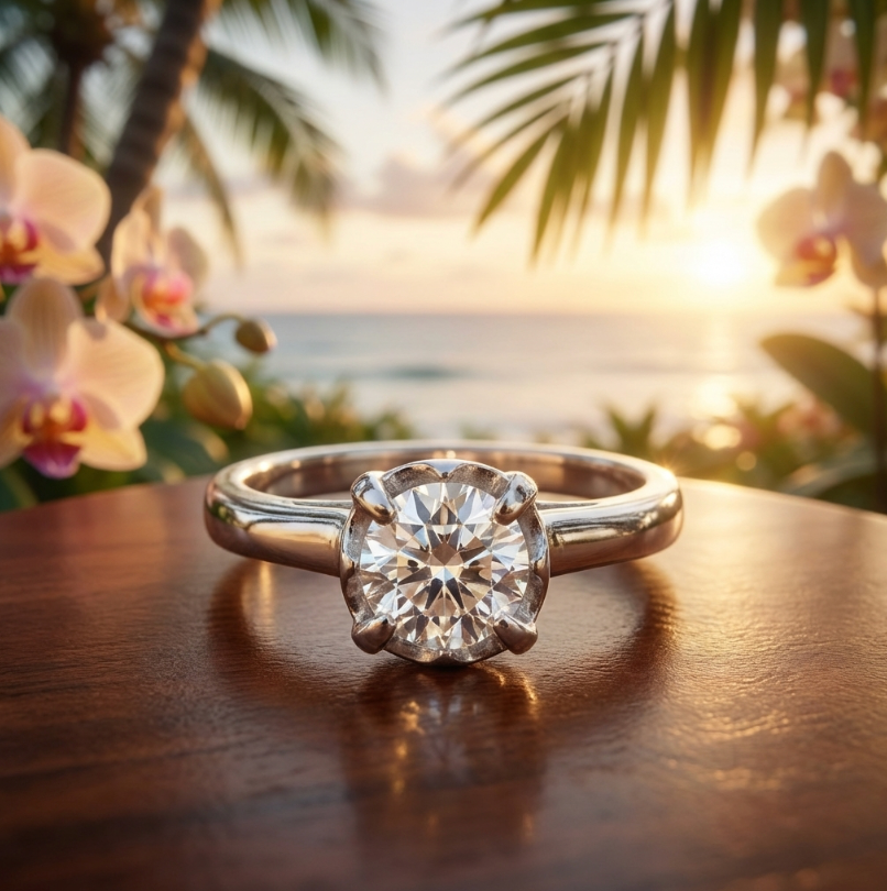 1/2-Carat Mid-Century Diamond Solitaire Engagement Ring