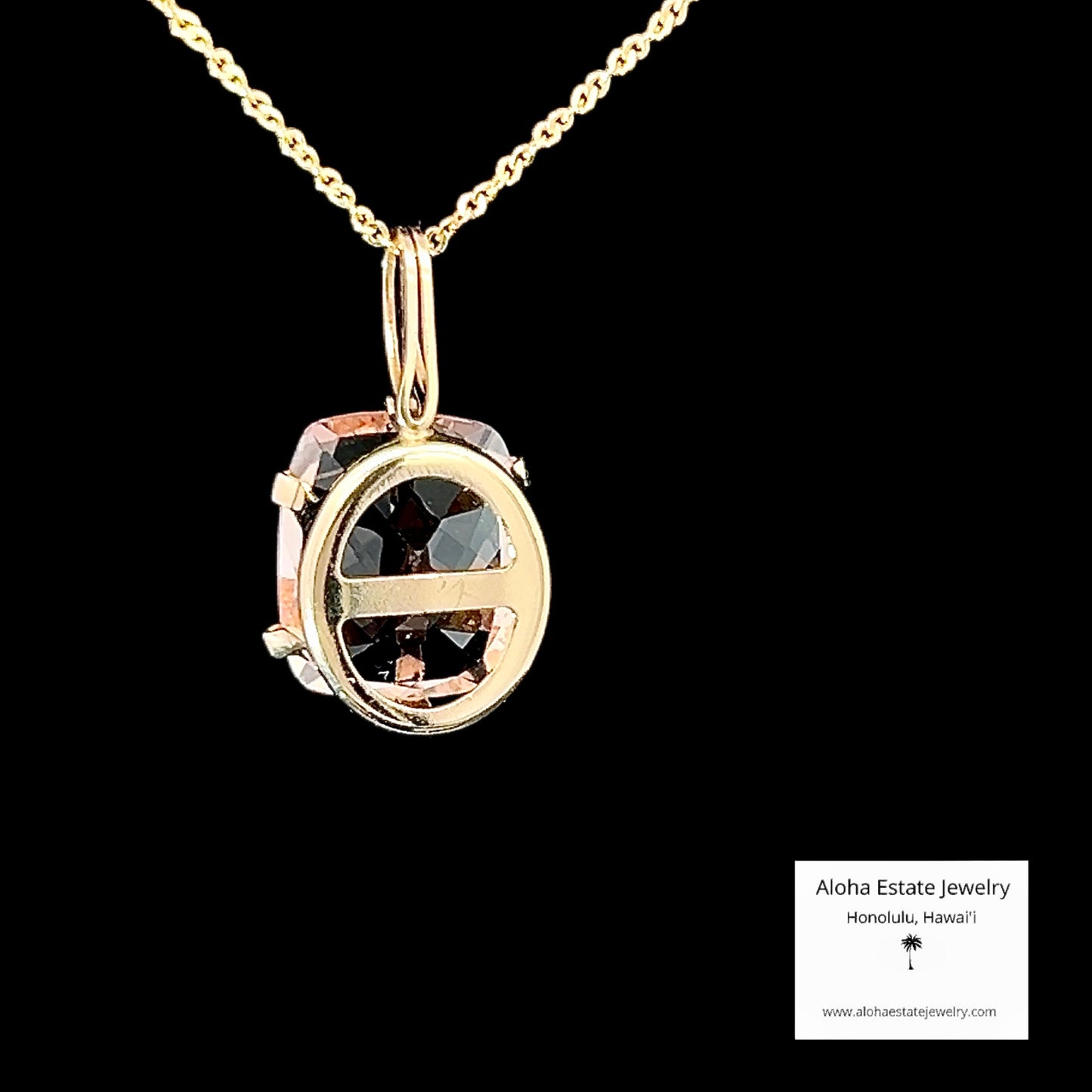 14k 4.5 Carats Peachy Pink Morganite Pendant