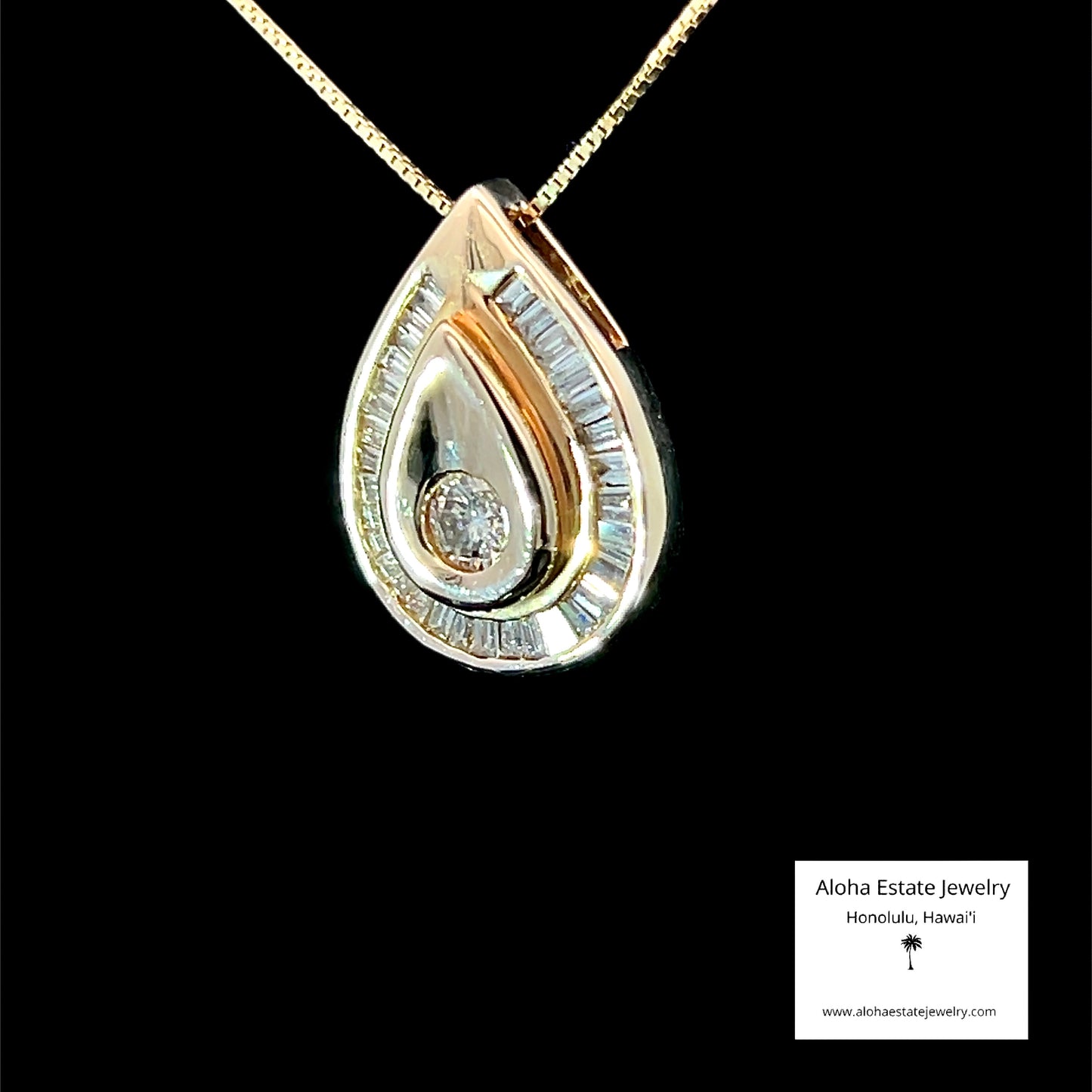 Vintage 1/2 Carat Diamond Teardrop Pendant