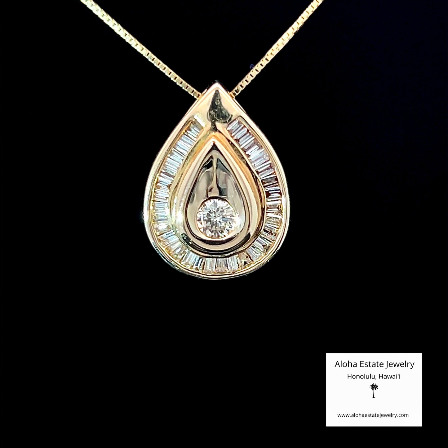 Vintage 1/2 Carat Diamond Teardrop Pendant
