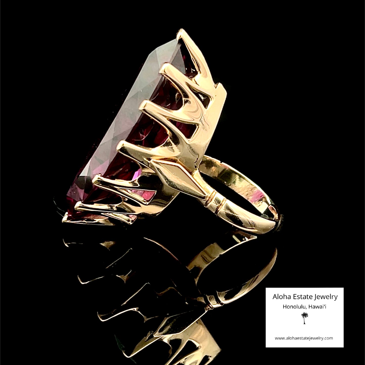 The Monarch - Massive Created Sapphire 14K Gold Crown Ring