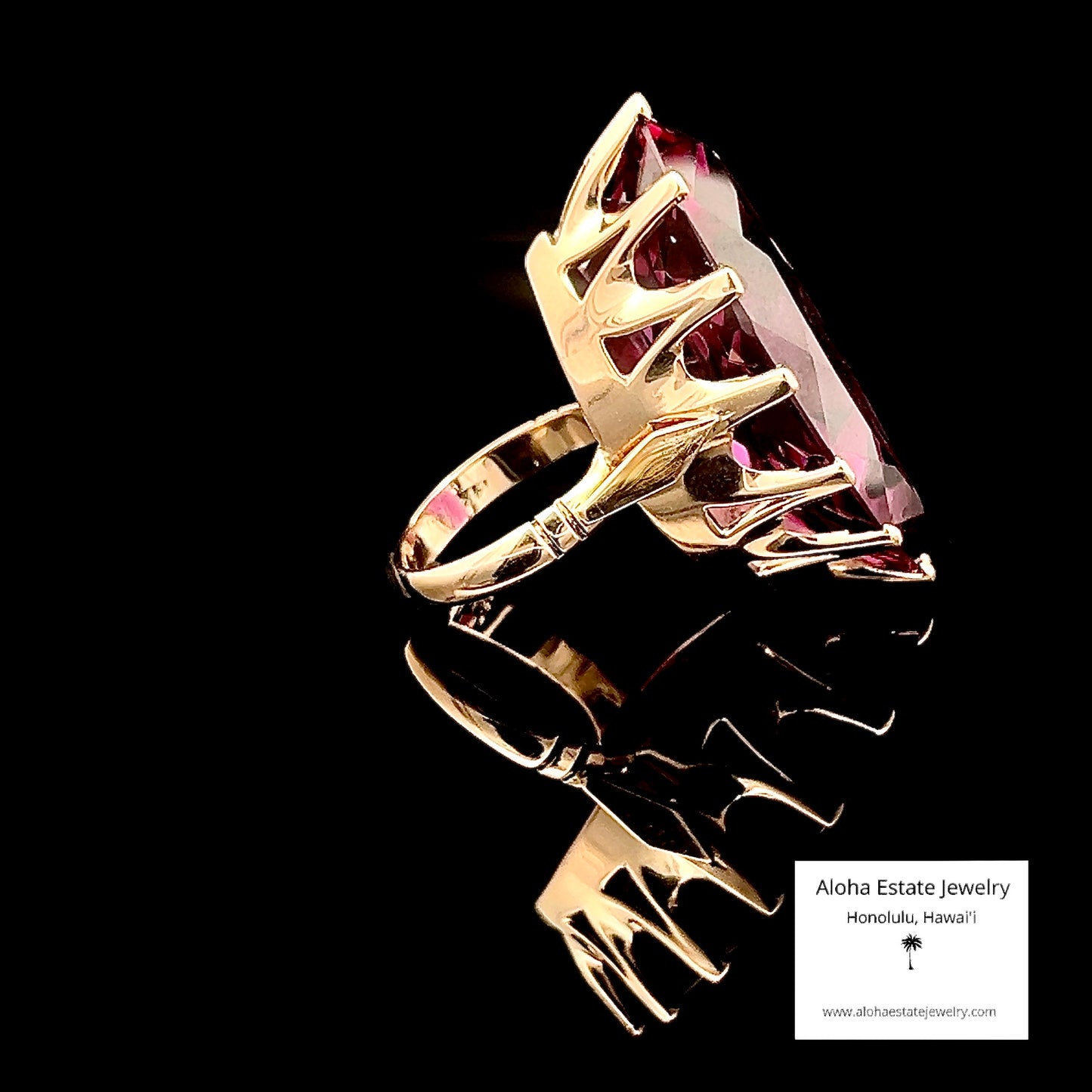 The Monarch - Massive Created Sapphire 14K Gold Crown Ring