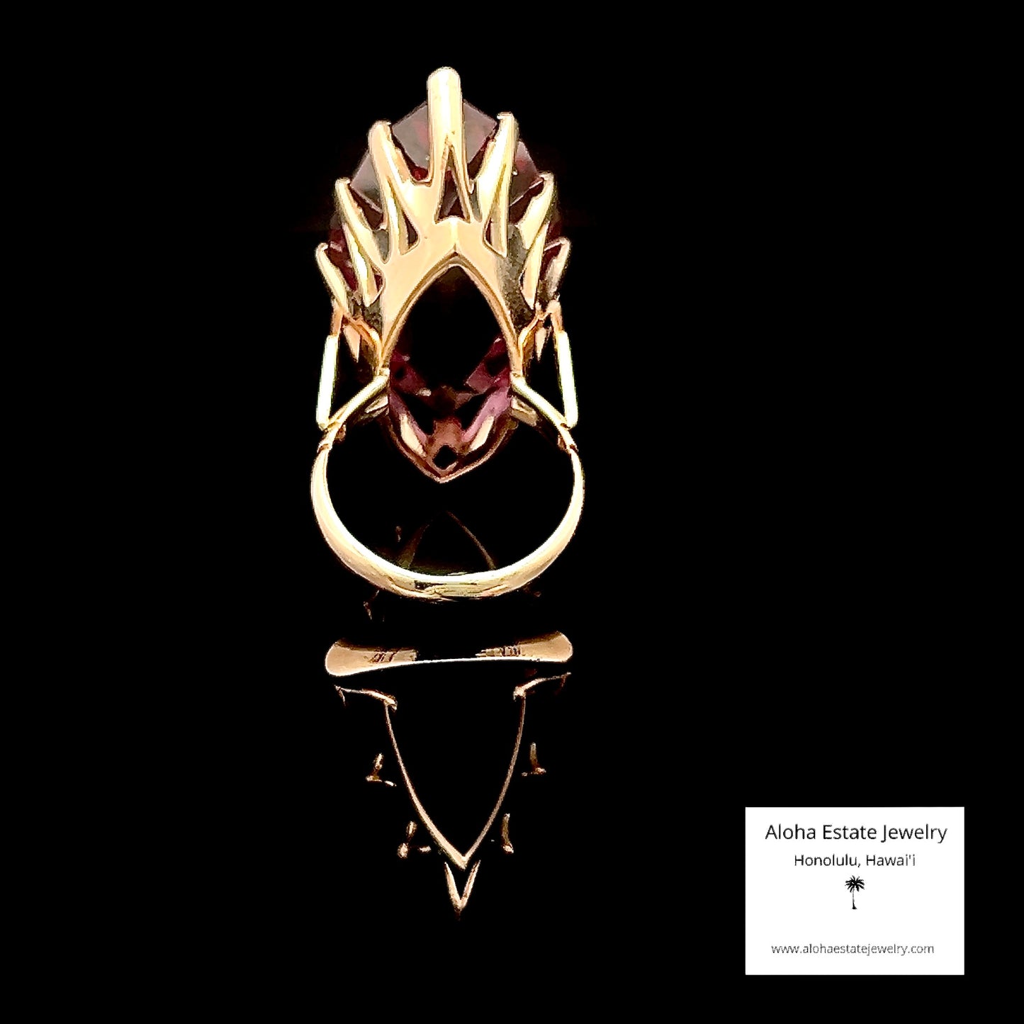 The Monarch - Massive Created Sapphire 14K Gold Crown Ring
