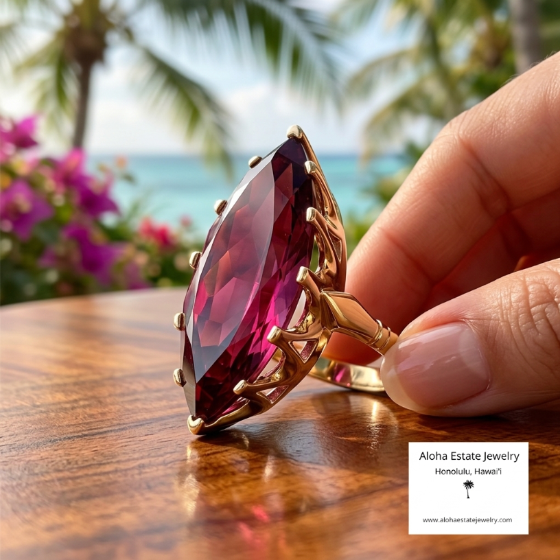 The Monarch - Massive Created Sapphire 14K Gold Crown Ring