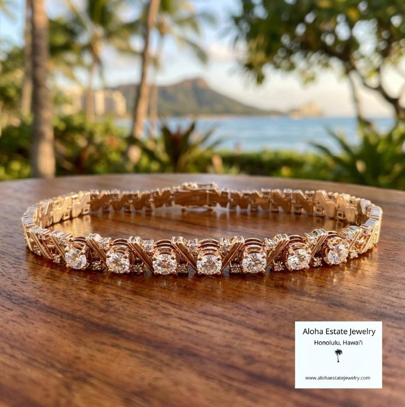 Vintage 14k 2.25-Carats Diamond Bracelet