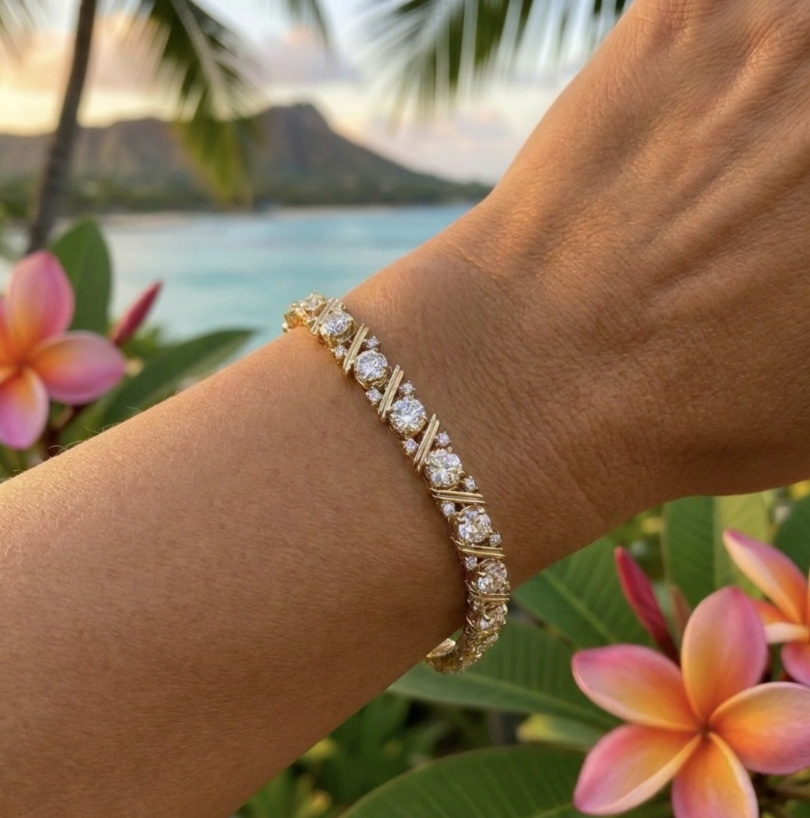 Vintage 14k 2.25-Carats Diamond Bracelet