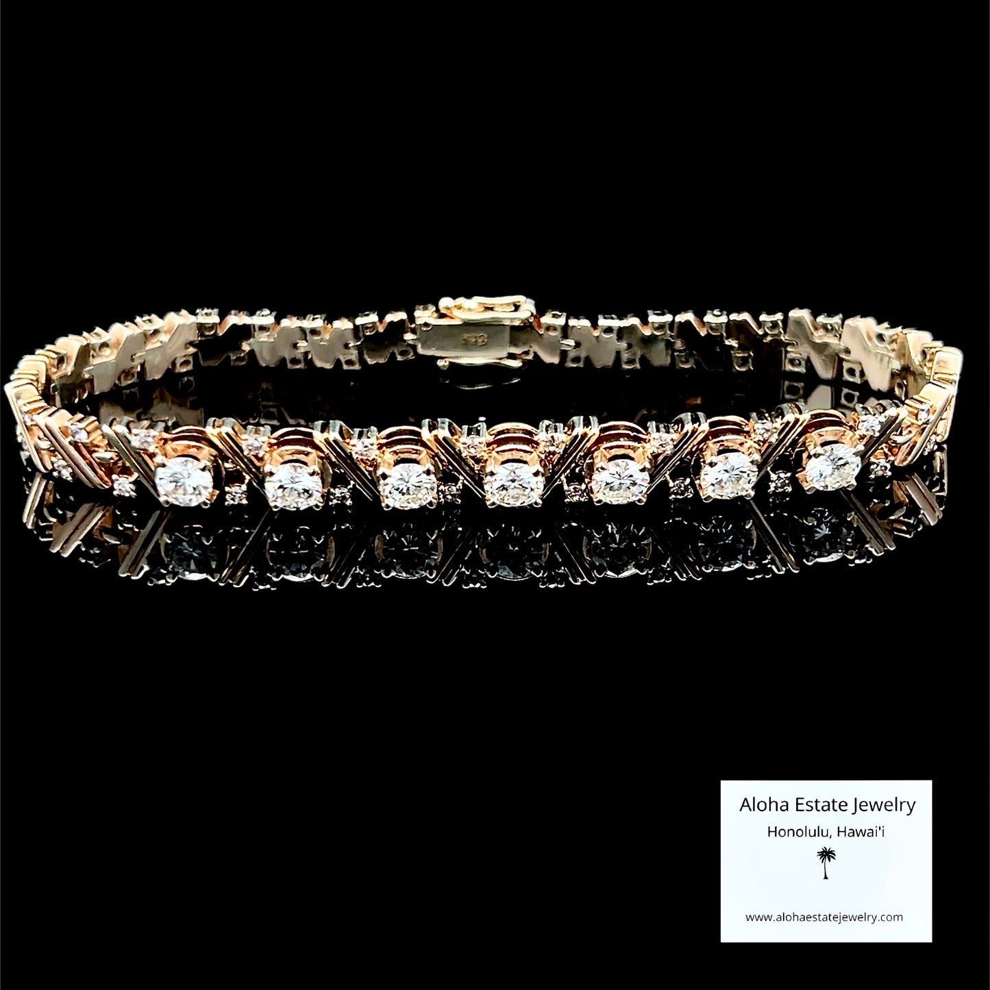 Vintage 14k 2.25-Carats Diamond Bracelet