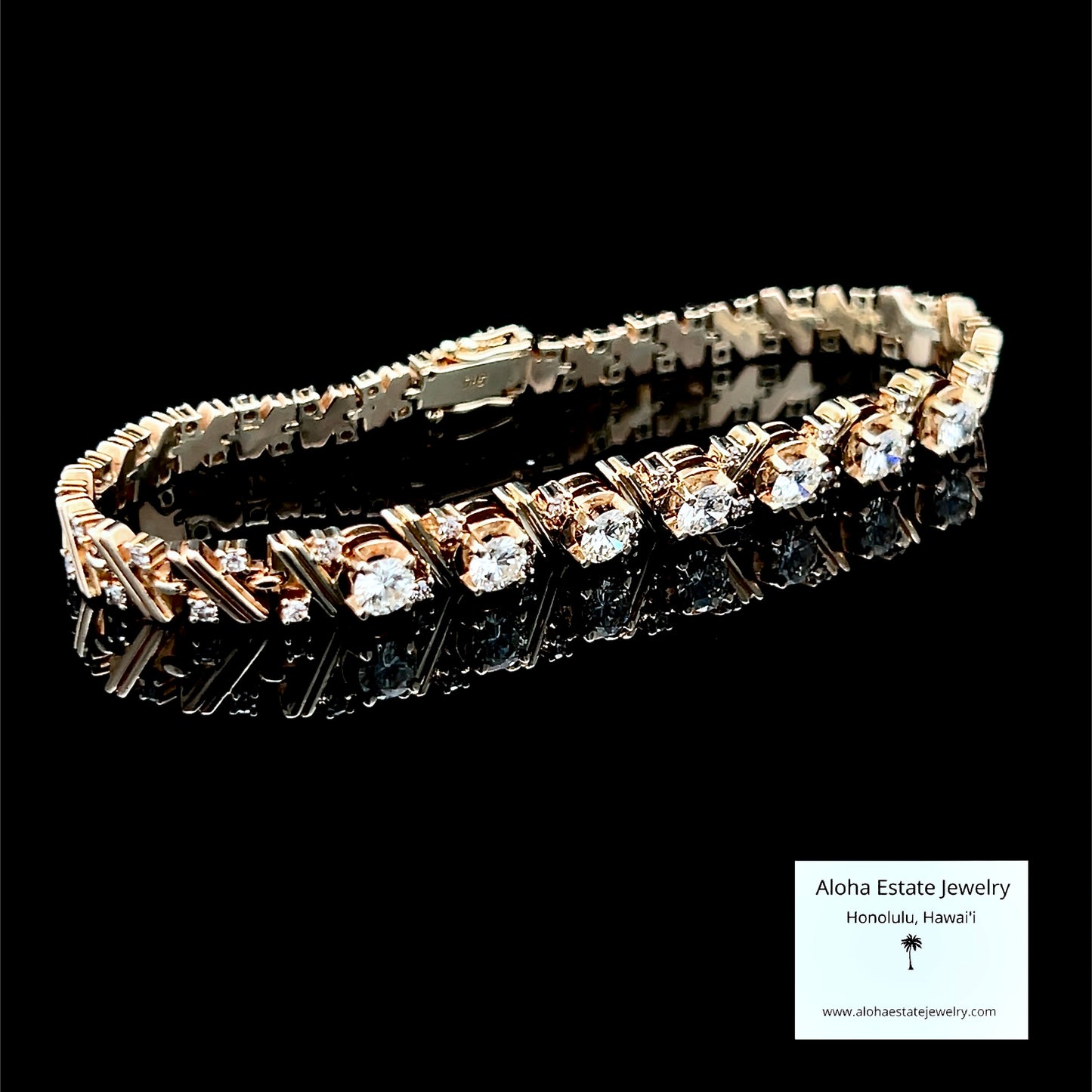 Vintage 14k 2.25-Carats Diamond Bracelet