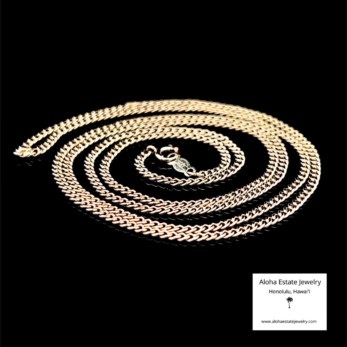 14K Gold Curb Link Chain Necklace, 24 Inches, 5.1 Grams | Estate