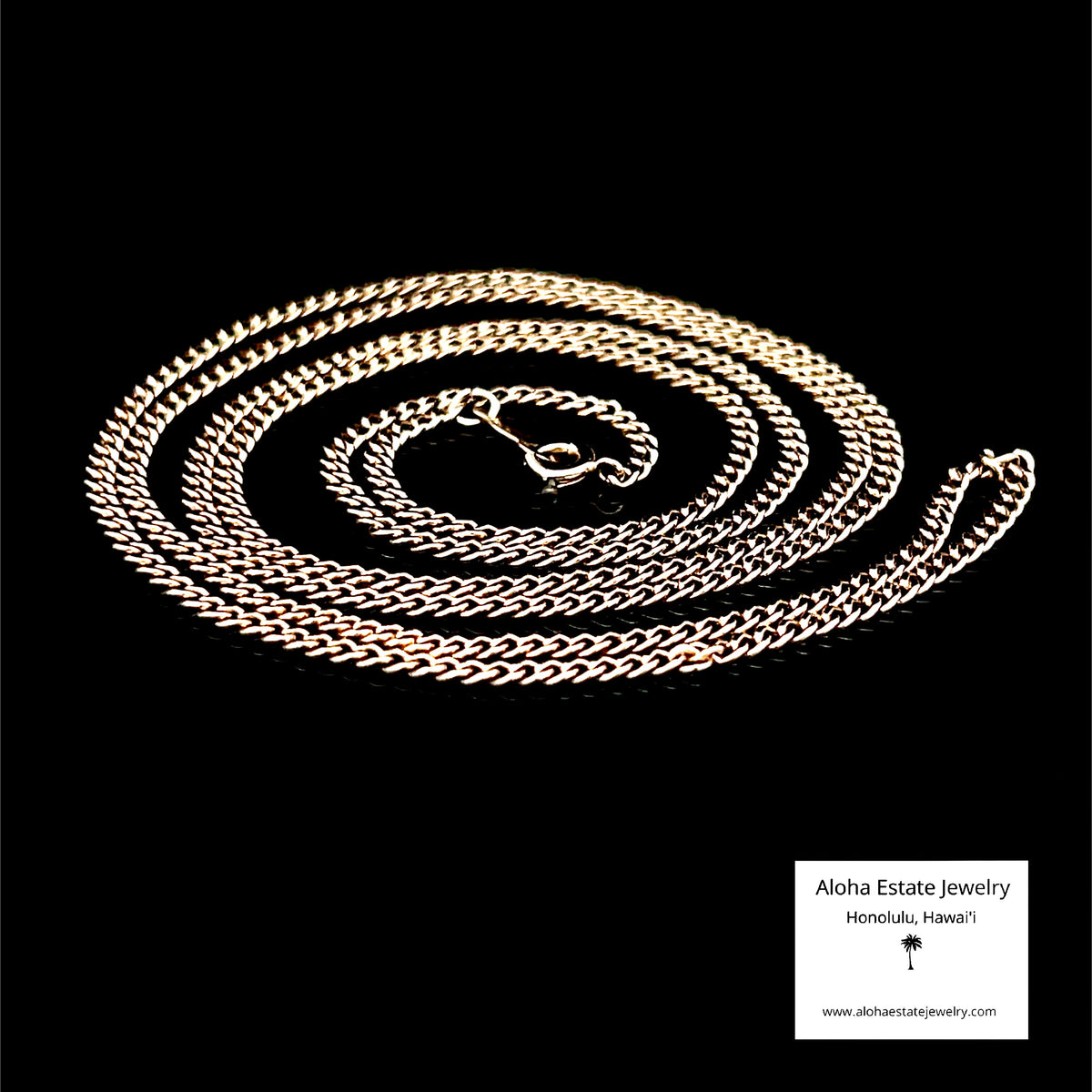 14K Gold Curb Link Chain Necklace, 24 Inches, 5.1 Grams | Estate