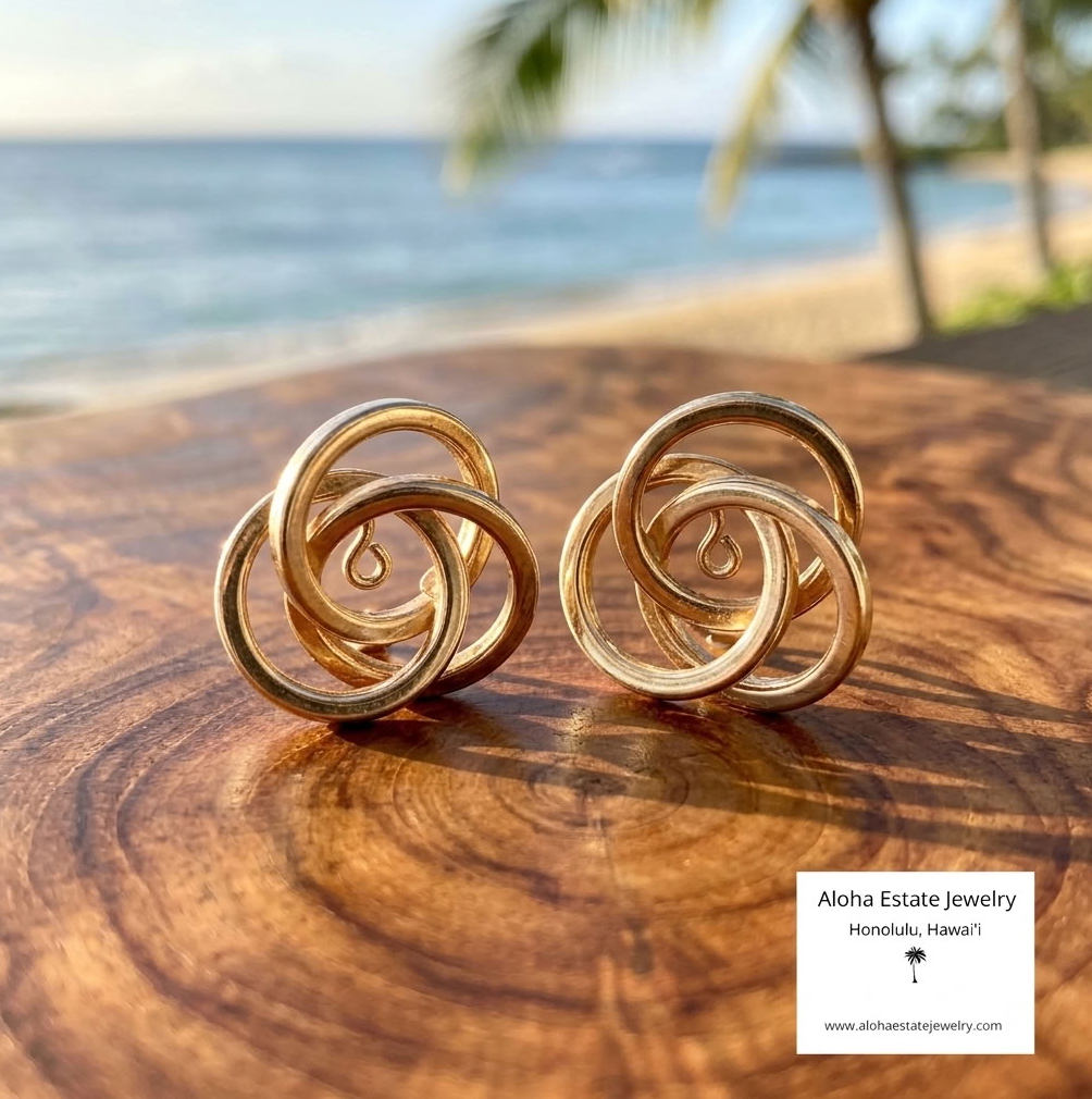 14K Gold Love Knot Earring Jackets, 17.2mm Lover’s Knot Swirl