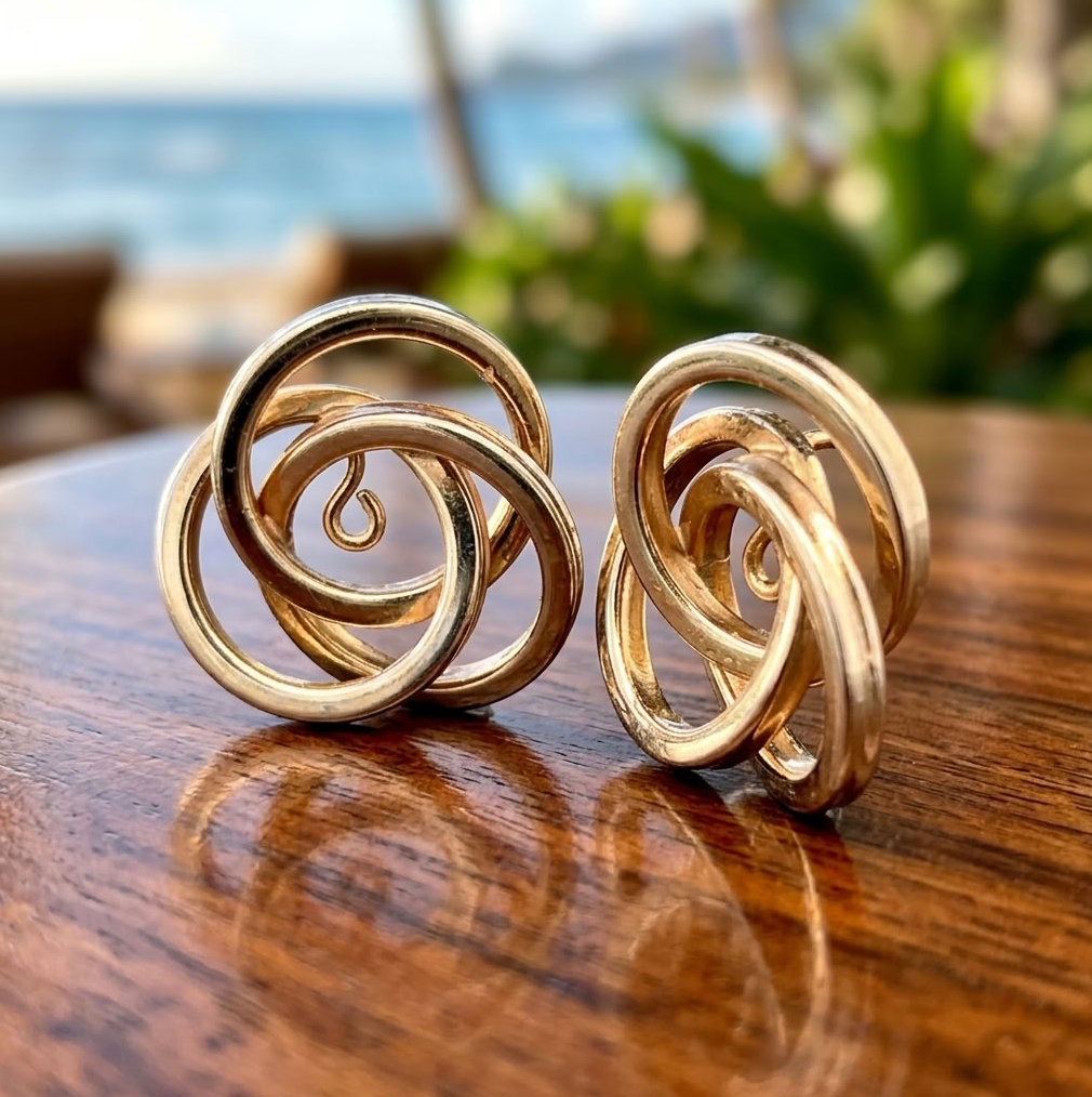 14K Gold Love Knot Earring Jackets, 17.2mm Lover’s Knot Swirl