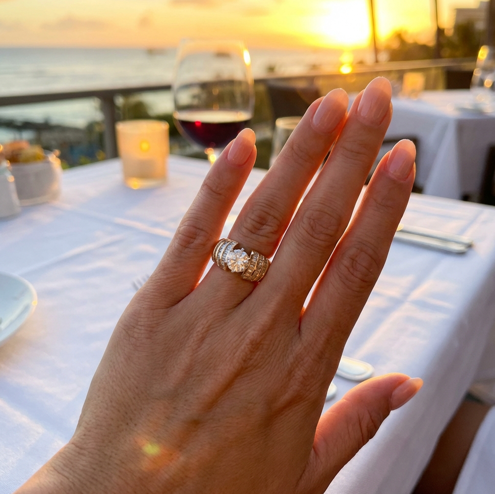 1.35-Carat TW Diamond Baguette Engagement Ring in 18K