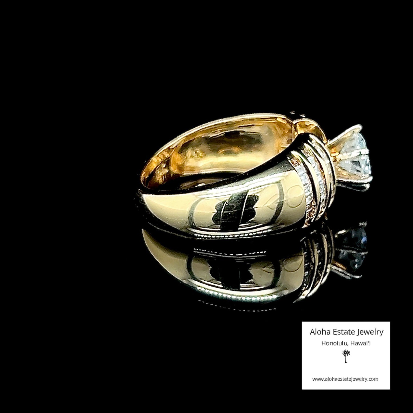 1.35-Carat TW Diamond Baguette Engagement Ring in 18K