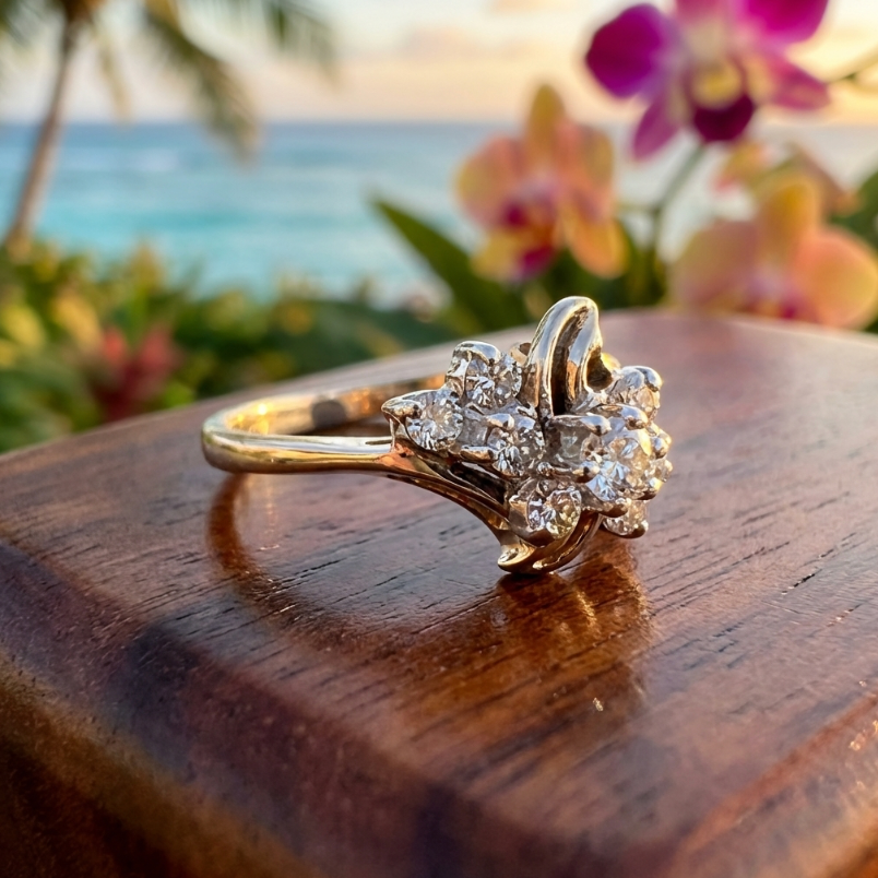 Lovely 14K 1/2-Carat TW Diamond Ballerina Ring