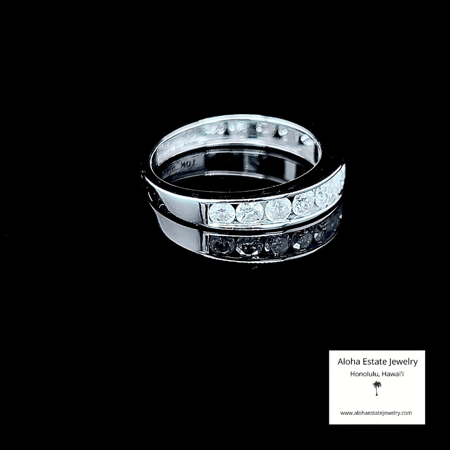 Vintage 1-Carat Diamond Wedding Band in 10K White Gold