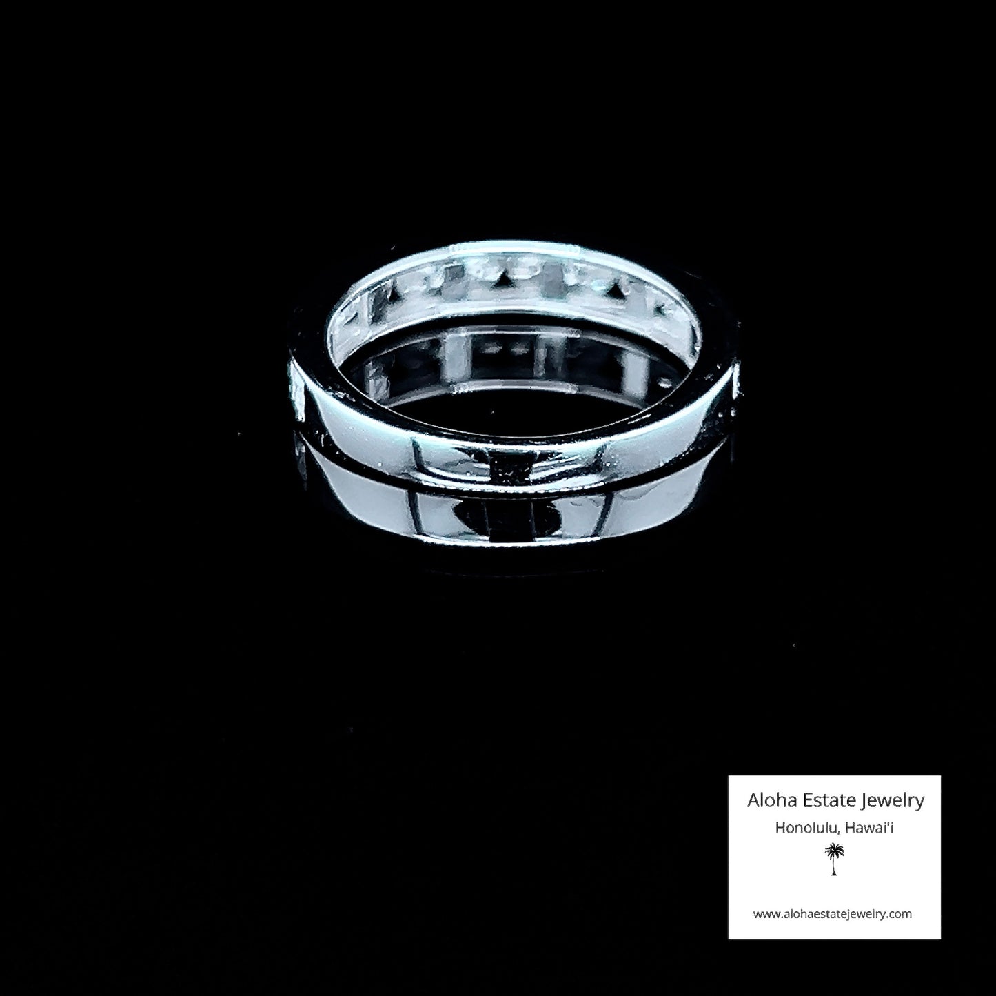 Vintage 1-Carat Diamond Wedding Band in 10K White Gold