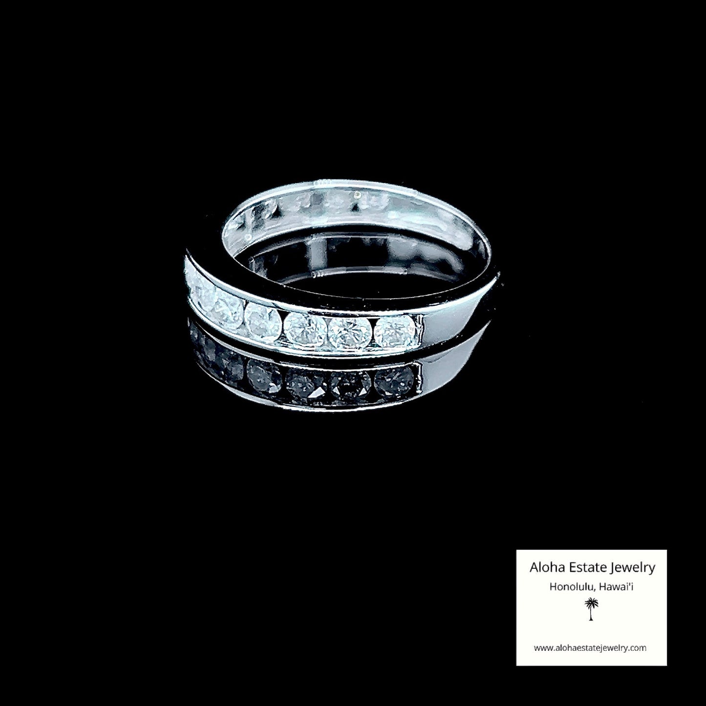 Vintage 1-Carat Diamond Wedding Band in 10K White Gold