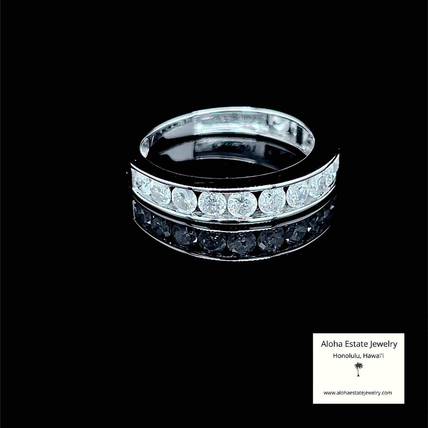 Vintage 1-Carat Diamond Wedding Band in 10K White Gold