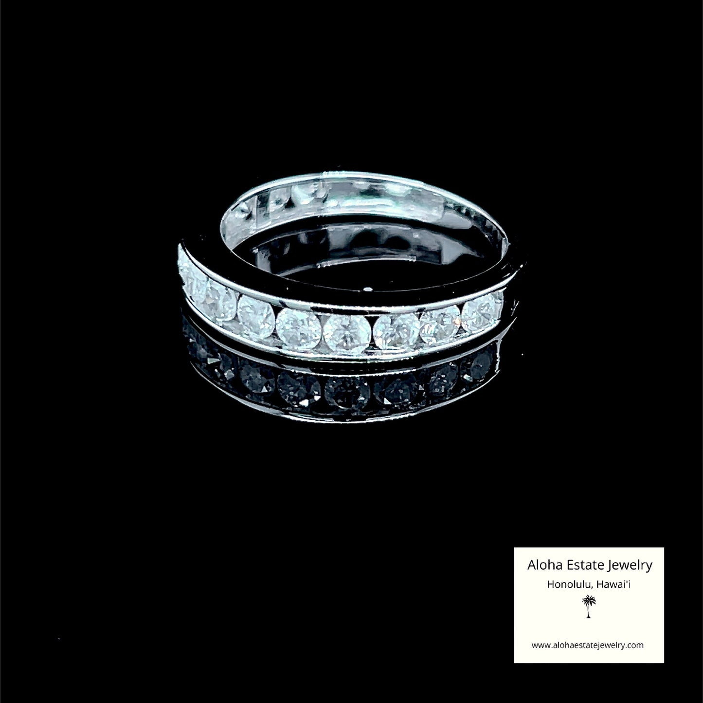 Vintage 1-Carat Diamond Wedding Band in 10K White Gold