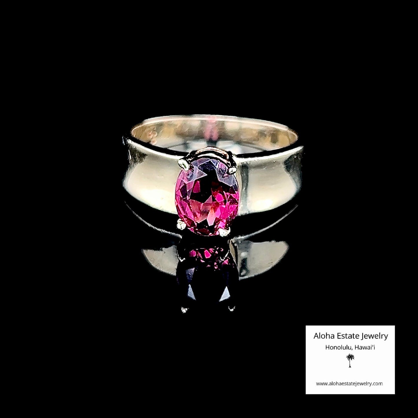 14K Vintage Ruby-Red Rhodolite Garnet Solitaire