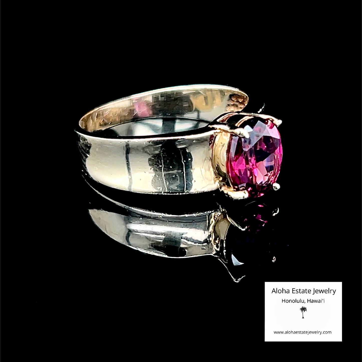 14K Vintage Ruby-Red Rhodolite Garnet Solitaire